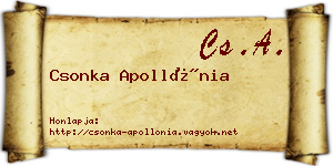 Csonka Apollónia névjegykártya